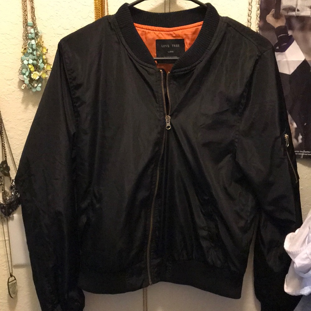Classic black bomber jacket